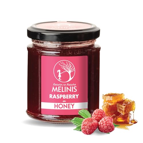 Miel de Acacia con Frambuesa – 65% Miel, 25% Frambuesa, Toque de Limón, Crema Untable Natural, Elaboración a Baja Temperatura 38°C, Ideal para Desayunos, Postres y Smoothies - Melinis