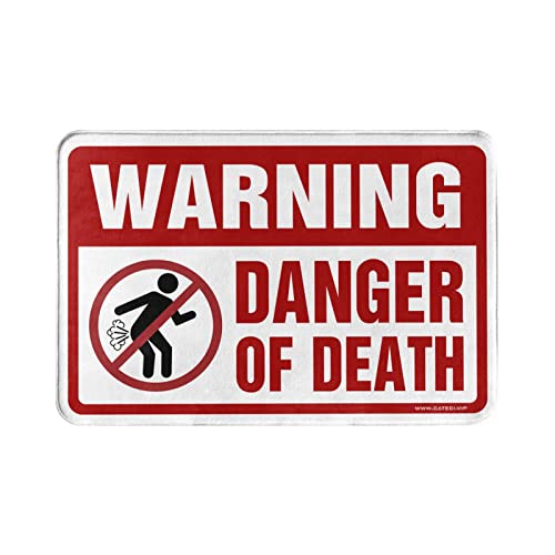 Tapis de sol en vinyle danger de la mort 65 x 90 cm rectangulaire résistant - 4