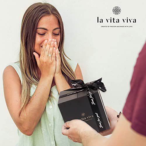 LA VITA VIVA Infinity Rozen Box in hartvorm. 6 echte rozen rood. 3 jaar houdbaar. Rozenbox met lade. voor onvergetelijke… - Afbeelding 7