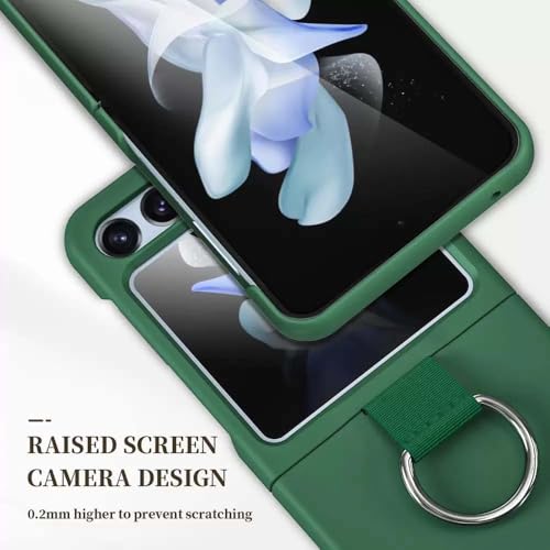Image of Scalebee Back Cover for Samsung Galaxy Z Flip 7 / Flip7 5G Ultra Thin Slim Protective Case Cover with Metal Ring (Green)