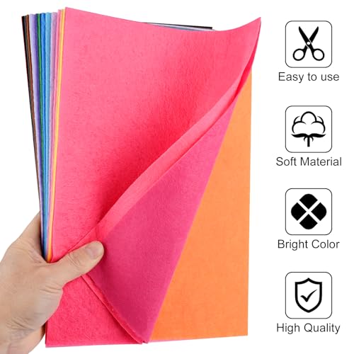 20 pcs felt fabric sheet 834 x 1234 assorted color felt fabric sheets for crafts diy handcraft sewing squares patchwork nonwoven