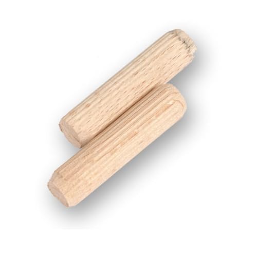 ARMLAZER 500 pcs Wooden Dowels 6 x 30 mm Fluted Wooden Hardwood Pins with Fluted Pin Wooden Pins for Furniture Craft Projects and DIY