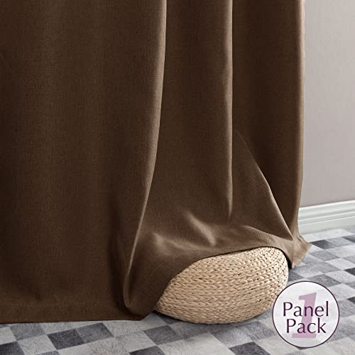 Jinchan Linen Textured Curtain 84 Inch Long For Living Room Room Darkening Thermal Insulated Grommet Top Window Drape For Bedroom 52X84 Brown 1 Panel #TOP7