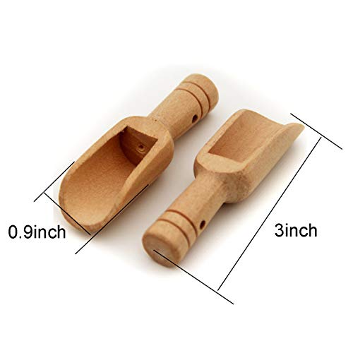 Lasenersm 0214 6 Pcs Mini Wooden Scoops Bath Salt Spoon 3 Inch Long thumb #2