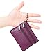 Women's Genuine Leather Coin Purse Mini Pouch Change Wallet with Keychain,purple