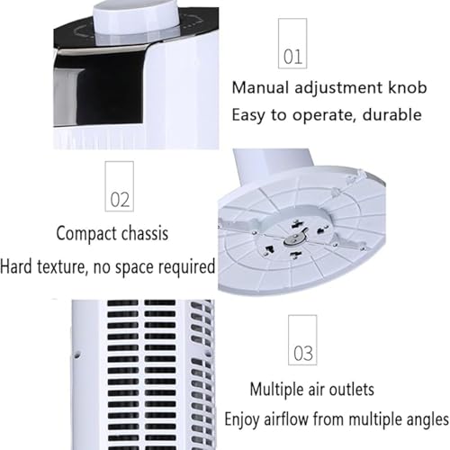 Ventilatore silenzioso della torre con telecomando, potente refrigeratore d'aria a 3 velocità, timer 12H e 60 ° oscillazione, raffreddamento portatile del motore di CC per l'ufficio della camera da le