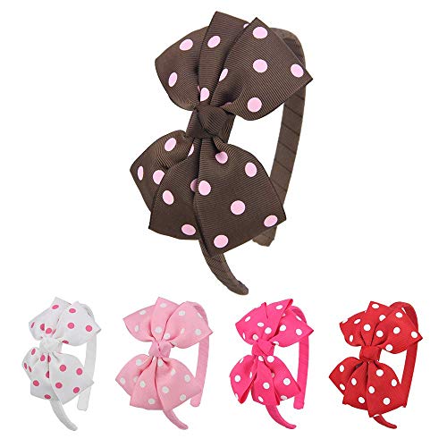 7Rainbows Fashion Polka Dot Bows Headbands For Girls(FS062-1)