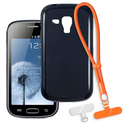OAGELIM 2-en-1 Coque de Protection avec Dragonne Compatible avec Samsung Galaxy Trend Plus Housse de Téléphone avec Lanyard Détachable, Anti-Dérapante...
