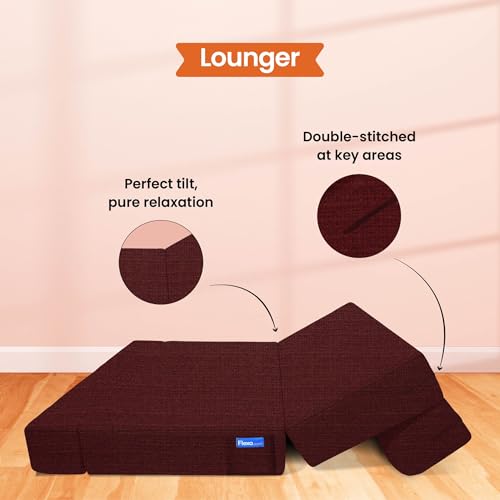 Image of Starlon 3 Seater Sofa Cum Bed Foldable 3-in-1 Sofa Bed with 1 Year Warranty, Washable Jute Fabric Cover & 2 Pillows.Queen Size Guest Bed for Living Room,Apartment & Small Spaces 6x6.5 Ft