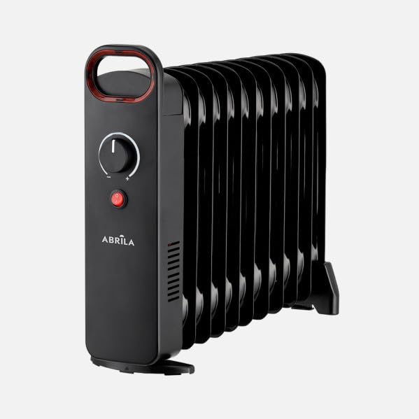 ABRILA - Lapacho - Radiador de Aceite 1000W Negro | 11 Elementos | Termostato Regulable | Protección de Seguridad | Asa | Negro