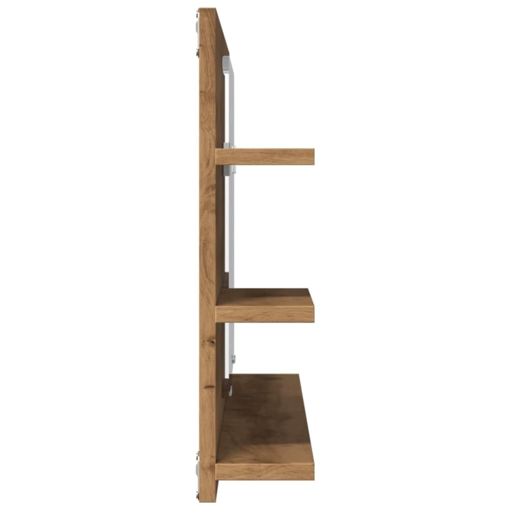 vidaXL Armoire à Miroir de Salle de Bain chêne Artisanal 90x11x45 cm, étagère à Miroir, Miroir avec étagère, étagère de Toilette avec Miroir