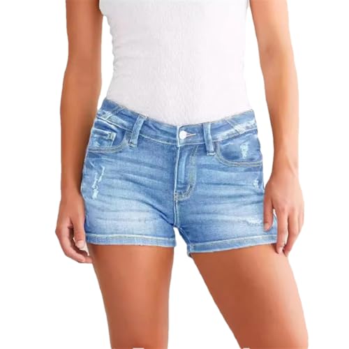 Short en jean taille haute sculptant pour effacer les petits complexes