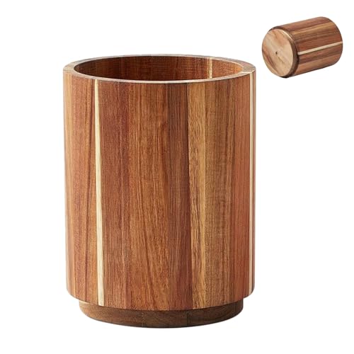 zjhukfmc 木製食器ホルダー 7.1インチ キッチン用品用ホルダー - 大型フォークオーガナイザー カトラリーラック 回転 ダイニング パントリーキャビネット メンズ レディース 日常使用 キャンプ バーベキュー ピクニック アウトドア