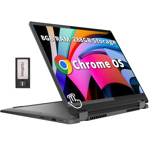 Image of Lenovo IdeaPad Flex 5i Plus 14 inch WUXGA 2-in-1 Touch Chromebook, Intel i3-1315U, 8GB RAM, 288GB Storage (128GB eMMC+160GB Docking Station Set), Backlit Keyboard, FHD Webcam, Wi-Fi 6E, Chrome OS, Gray