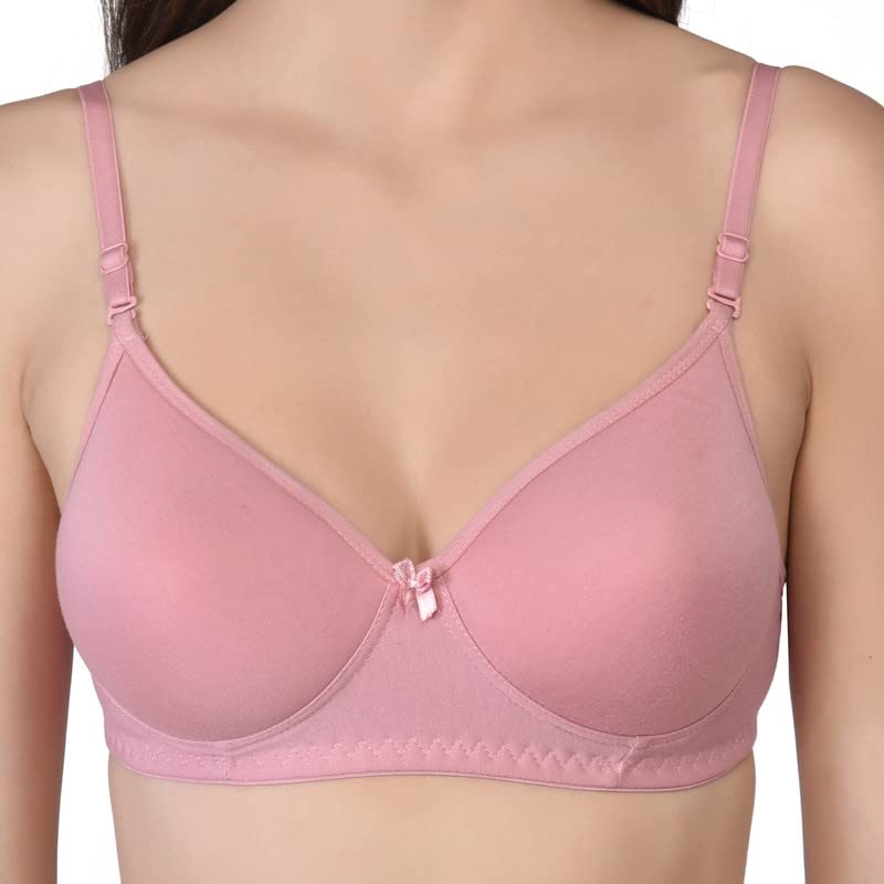 Image of Women's Cotton Lightly Padded Non-Wired T-Shirt Bra Pack of 2 (Reg HC-P2 Multicolor 30)