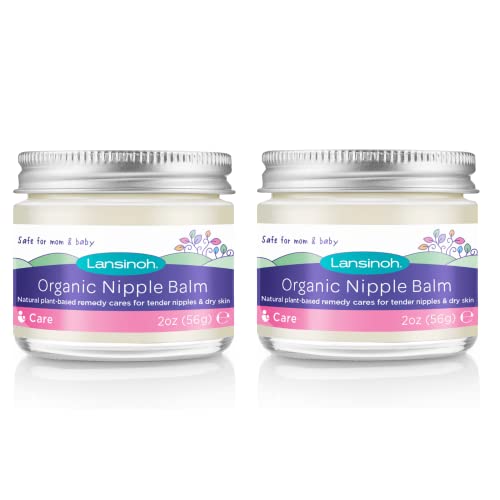 Image of Lansinoh Organic Nipple Butter, Nipple Cream Safe for Breastfeeding Baby, Postpartum Essentials for Mom, 2 Pack, 4 Ounces Total