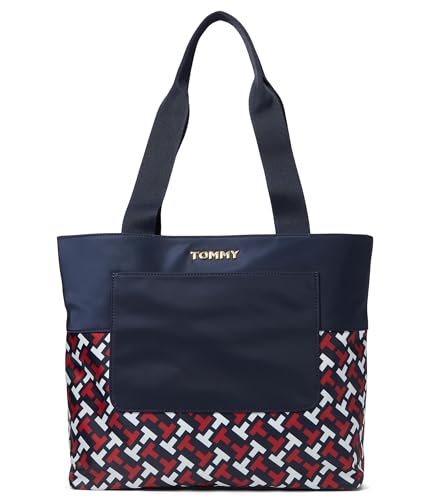 Tommy Hilfiger Womens Jennie II Tote Tommy Navy/Tommy Red/Optic White Large