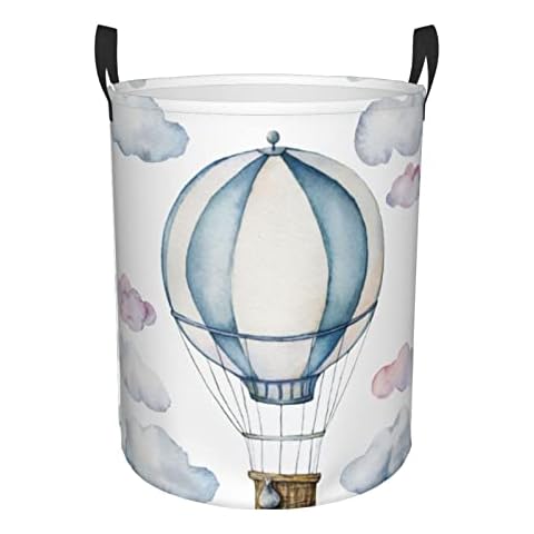Gbuzozie Hot Air Balloon Round Laundry Hamper Storage Basket Toys Clothes Organizer Bin For Home Bathroom Bedroom Dorm Nursery, 38l Cover