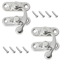 QZKJQDD Rechts Latch Hook, Antiker Vintage Schnell Verschluss, Rechte Riegelhaken Haspe Riegel, Antike Dekorative Haspe, für kleine Holzkiste, Schmuckschatulle, Weinkiste mit Schrauben (2 Stück)