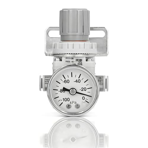 Changor Air Pressure Regulator, Self-Locking, Three-Step Pressure Adjustment, Clear Dial Display, Compact Design, Pneumatic Vacuum Pressure Regulator, for Air Compressors, Receivers,