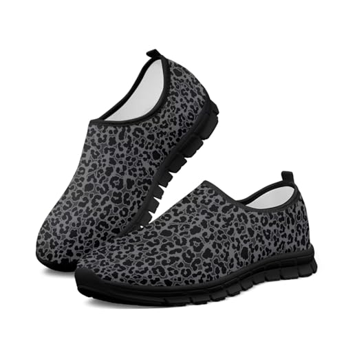 JoyLamoria House Animal Print Shoes for Women Slip on Running Low Top Flat with Arch Support Holiday2