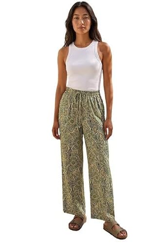 Roman Petite Paisley Print Wide Leg Trouser