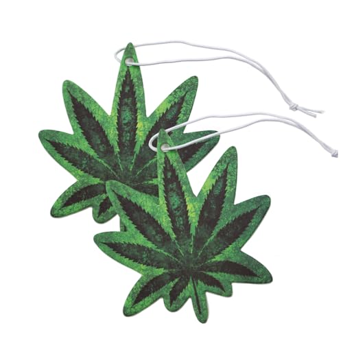 VmG-Store 2er Set Lufterfrischer Duftbaum Tuning fürs Auto Duftspender Air Freshener Duft lustiger Anhänger Design (204 Cannabis2)