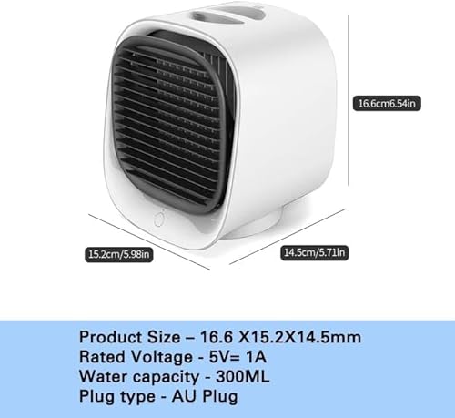 مكيف ومبرد هواء شخصي عام بـ 3 سرعات صغير الحجم يعمل بمنفذ USB مضاد للتسرب مزود بحامل لوضعه على الطاولة للاستخدام الداخلي والخارجي مثالي للسيارة والتخييم وغرفة المكتب من ليفافا
