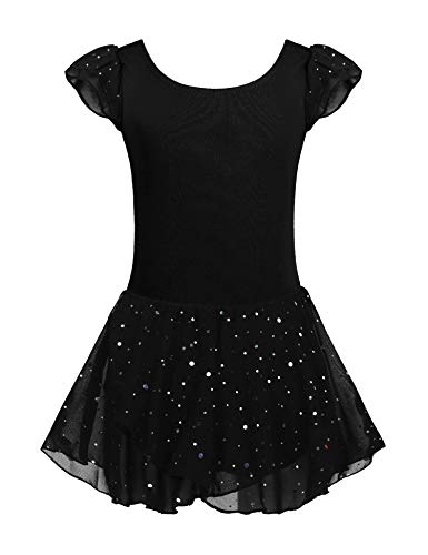 Image of Arshiner Girls Ruffle Sleeve Ballet Dance Dress Tutu Skirted Leotard