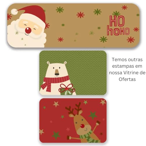 Kit de 3 Tapetes para Cozinha Natalinos HO HO HO - Acompanha: 3 Tapetes para Cozinha Tamanho: Passad