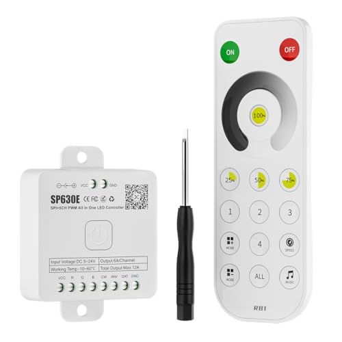 Image of BTF-LIGHTING SP630E Bluetooth Controllers 4 Zones 2.4GHz RF RB1 Remote Kit