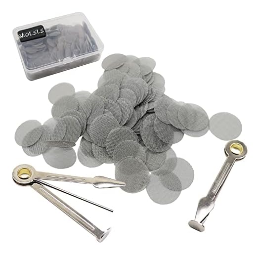 BAOLSLS 500 Pieces 0.63 Inch Small Metal Pipe Screens, 5/8 in 100% Thicker Stainless Steel with 2 PCS Metal Portable 3 in 1 Cleaning Tool Mini Kit (Silver)