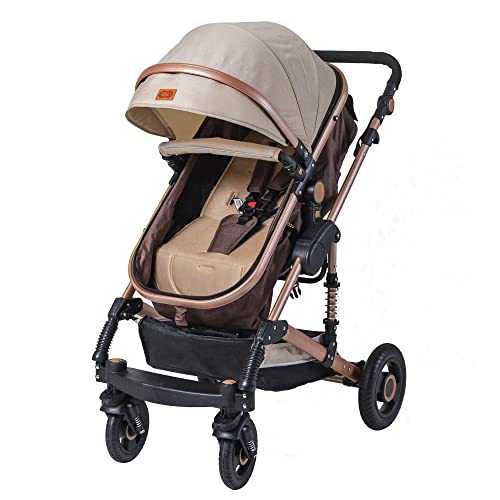 Coolshare Baby Stroller For Toddler, Foldable Aluminum Alloy Pushchair With Adjustable Backrest, 2 In 1 High Landscape Convertible Reversible Bassinet Pram For Infant & Toddler,3D Suspension（0-18M） #TOP14