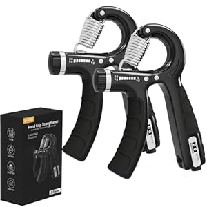 U-VKK Hand Grip,Antebrazos Fortalecer con FuncióN de Conteo,Fortalecedor de Agarre con Resistencia Ajustable 5-60kg,Fortalecedores de Mano para Entrenar El Agarre,Dedos, La MuñEca Negro