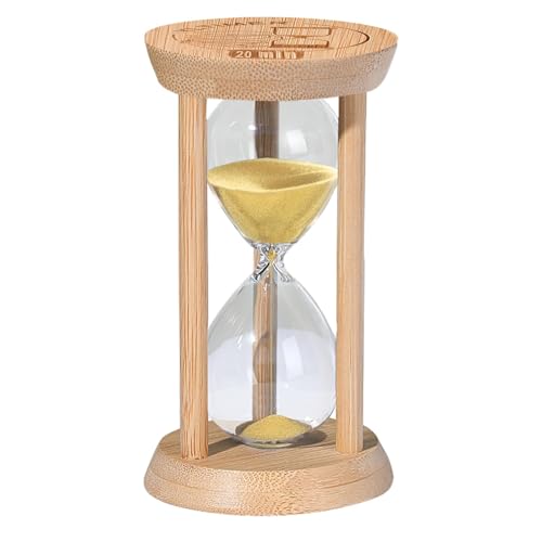 20 Minute Wooden Sand Timers,Large Bamboo Gold Sand Hourglass for