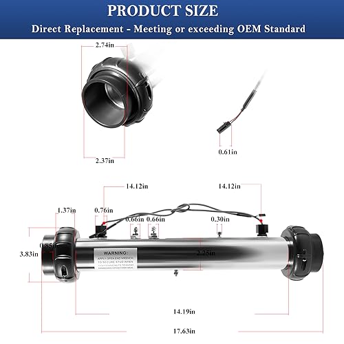Bonbo 58083 Heater Assembly Replacement for Balboa 25-175-1010 M7 VS 5.5KW, 220V Spa Heater Assembly Hot Tub Heater Element with Dual Sensors Alternative to # 26-58083-7S-KS, 26-0807-7S-KS etc by Bonbo - Image 5