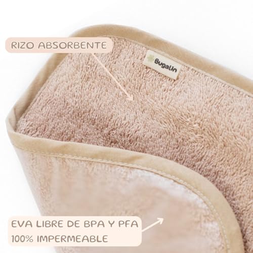 Miniatura 4 de Bugalin Baberos Bebe Impermeables Packs- Baberos Goma Elastica Guarderia 6 Meses Hasta 4 Años Fáciles De Poner Y Quitar De Rizo-Tela Impermeable, Ideal Para Guarderia Fabricados España Sand