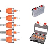 Senkbohrer-Set, 8 mm, 10 mm, für Holzbearbeitung, mit Lagerstopper, Doppelfunktion, Senker und Bohrer für verdeckte Schrauben in Spanplatten (8 mm, 5 Stück)