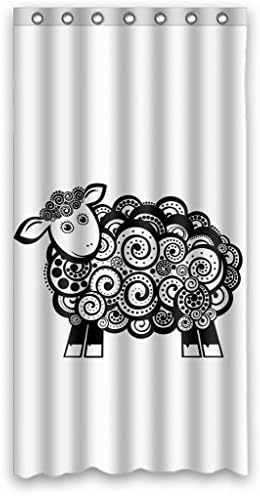 Amazon Sunnyloveカスタムデザイン抗菌動物羊クリップアートスケッチデザインシャワーカーテン 幅 高さ 36 72インチ 91 1 Cm ポリエステル 最高の装飾 シャワーカーテン ホーム キッチン オンライン通販