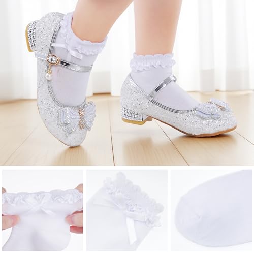 choyaxo 6 pairs Girls Ruffle Socks Frilly Socks Cute Dress Sock School Sock for Toddler Girls3