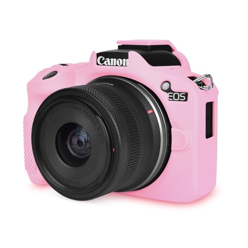 Rieibi EOS R50 Case, Soft Silicone Protective Case for Canon EOS R50 Camera, Lightweight Non-Slip Snug Fit Cover - Pink