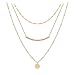 So Pretty Layered Coin Tube Pendant Choker Necklace for, Coin&Bar, Size No Size