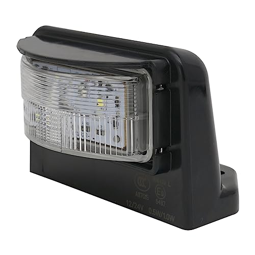 DUNTUO LED License Plate Light for RV Jeep Off-Road Trailer Trucks UTV ATV Boat Number Plate Lamp Trailer Light Waterproof 12V/24V DC License Tag Lights (Black Housing)