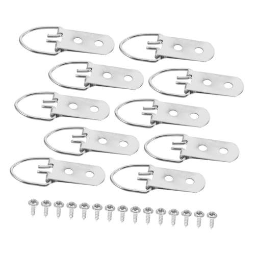 Image of 1set Heavy-Duty d Picture Hangers Hooks for Hanging Frames Artwork Mirrors for Drywall Use Sturdy Picture Hanging Hardware