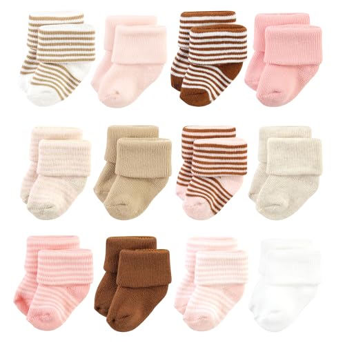 Image of Hudson Baby baby-girls Cotton Rich Newborn and Terry Socks