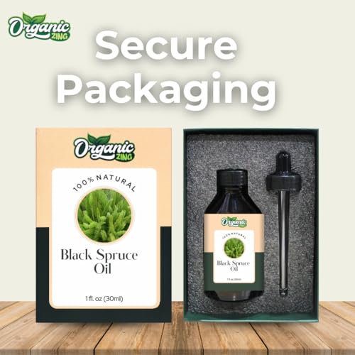 Image of Organic Zing Black Spruce (Picea Mariana) Oil | Pure & Natural Essential Oil for Massage, Aroma & Diffuser - 30ml /1.01fl oz