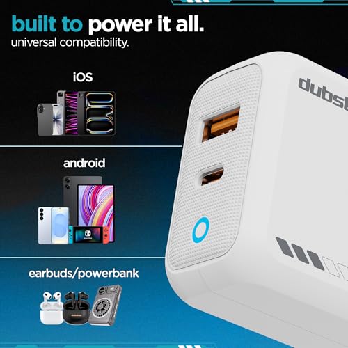 Image of Dubstep Sprint 22.5W Fast Charger with PD & USB Output Supports Samsung, Xiaomi Phones,Nothing, All Android and iPhone (Adaptor Only, White)