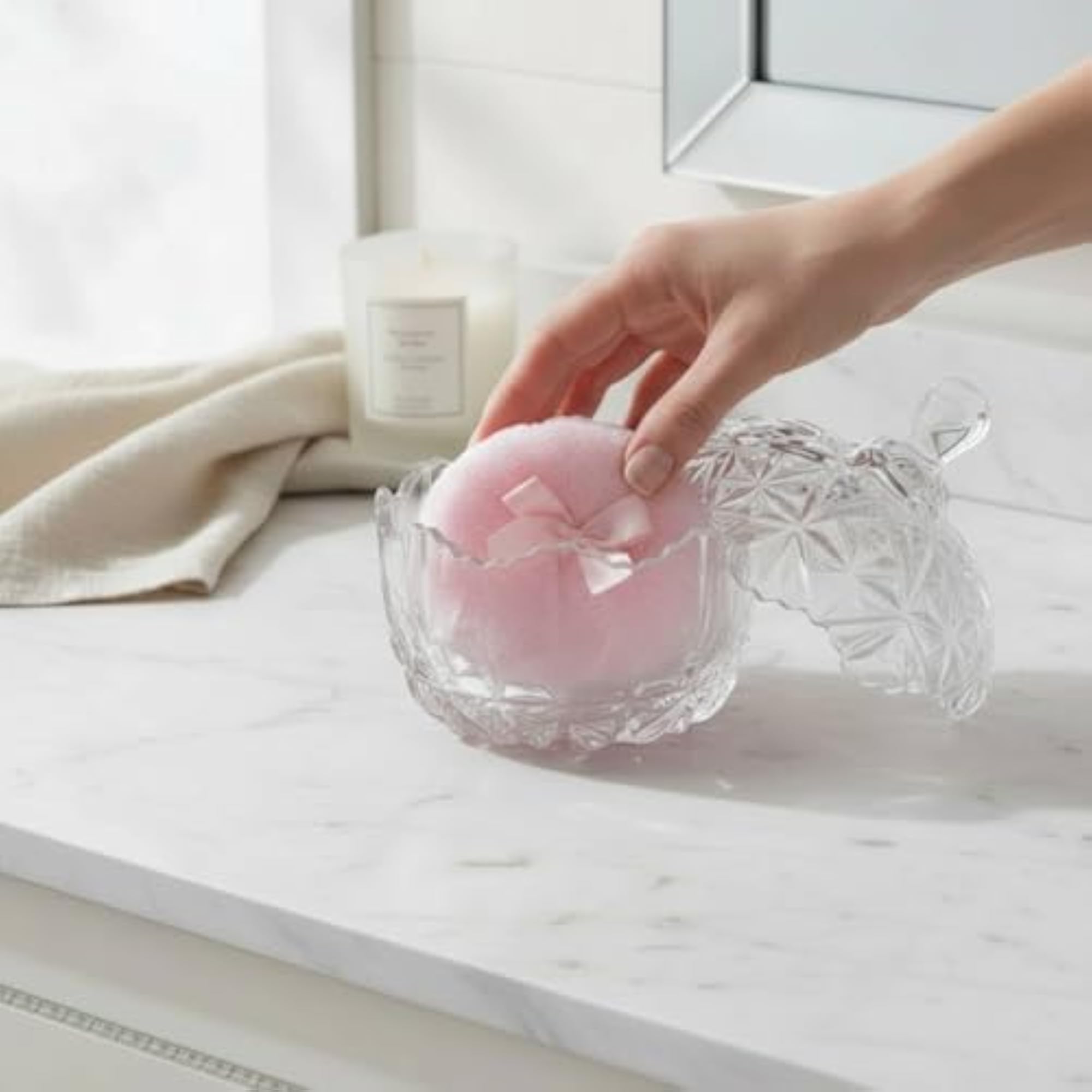 3 Pieces Reusable Body Powder Puff and Container Set, Multi-Purpose