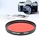 Akozon Kamera Slim Filter 52 Mm Objektivfilter Optisches Glas Kameraobjektivfilter für Digitalkameras Serie für Video-Vlog-Portraitfotografie(Orange)