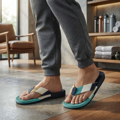 Image of Men's Orthopedic Doctor Slippers with Acupressure Sole | Extra Soft Ortho Chappal for Men | Daily Use Home & Casual Footwear | Soft Cushion Foam Slipper for Man - Lightweight, Anti-Skid Rubber